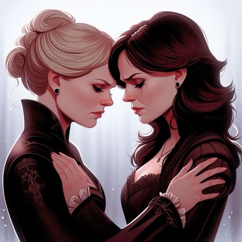 Swanqueen Fanart, Regina Ouat, Regina And Emma, Sketches Of Love, L Anime, Swan Queen, Regina Mills, Lesbian Art, Girlfriend Goals