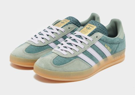 Adidas Gazelle Green, Adidas Spezials, Cute Converse Shoes, Adidas Gazelle Indoor, Mineral Green, Cute Converse, Adidas Originals Gazelle, Green Adidas, Shoe Wishlist