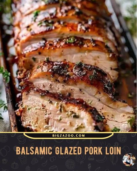 Balsamic Glazed Pork Loin, Crock Pot Pork Loin, Boneless Pork Loin Recipes, Pork Loin Recipes Oven, Pork Loin Crock Pot Recipes, Glazed Pork Loin, Baked Pork Loin, Crockpot Pork Loin, Pork Loin Roast Recipes