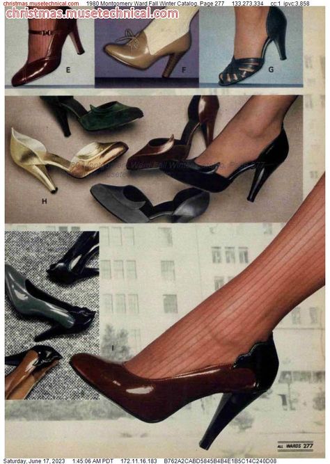 1980 Montgomery Ward Fall Winter Catalog, Page 277 - Catalogs & Wishbooks 80s Shoes Women, 1980s Shoes, 60s Shoes, Mermaid Shoes, 80s Shoes, 90s Shoes, 80s Fashion Trends, 1980s Women, 80’s Fashion