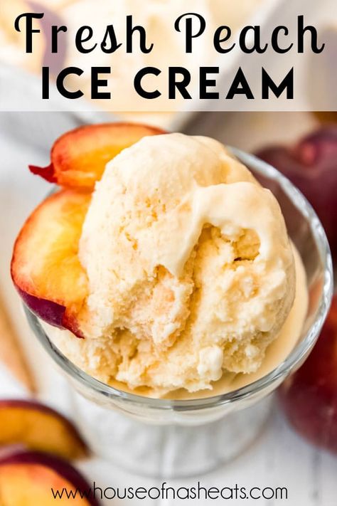 Old-Fashioned Fresh Peach Ice Cream Fresh Peach Ice Cream, Homemade Ice Cream Recipes Machine, Peach Ice Cream Recipe, Homemade Peach Ice Cream, Ice Cream Recipes Machine, Cuisinart Ice Cream Maker, Cuisinart Ice Cream, Peach Ice Cream, Ice Cream Maker Recipes