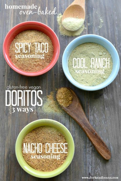 Got a chip on your shoulder about not knowing what exactly is in your snacks? Make your own and never worry about it again. Recipes here. Vegan Doritos, Spicy Taco Seasoning, Spicy Tacos, Homemade Spices, Homemade Seasonings, Nacho Cheese, Seasoning Recipes, Seasoning Mixes, Spice Mixes