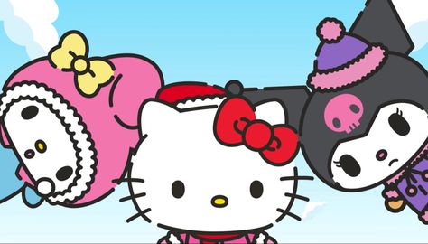 Trio Hello Kitty Pfp, Trio Sanrio Icons, Hello Kitty And Friends Wallpaper Laptop, Christmas Friends Wallpaper, Hello Kitty Laptop Background, Hello Kitty Christmas Banner, Hello Kitty Christmas Wallpaper Laptop, Hello Kitty Aesthetic Wallpaper Laptop, Christmas Pfp Trio