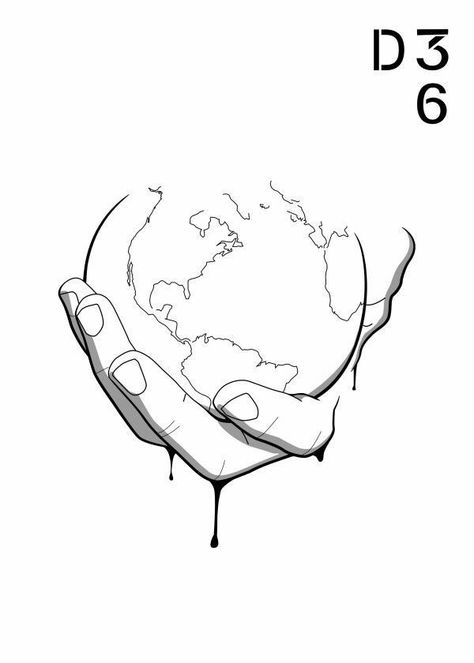 World In Hands Drawing, World In Hands Tattoo, Earth Line Drawing, Earth In Hand, World In Hands, Hand Tattoo Images, Earth Drawing, World Drawing, Black Men Tattoos