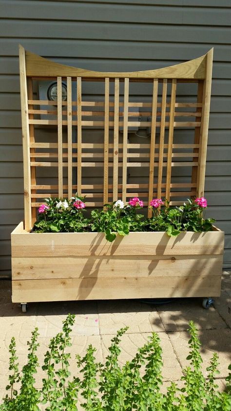 Hiding Utility Boxes On House, Hide Electrical Panel Outdoor, Hide Gas Meter, Gas Meter Cover Ideas, Wood Trellis Design, Planter With Trellis, Cedar Fence Boards, Electric Box, Fence Boards