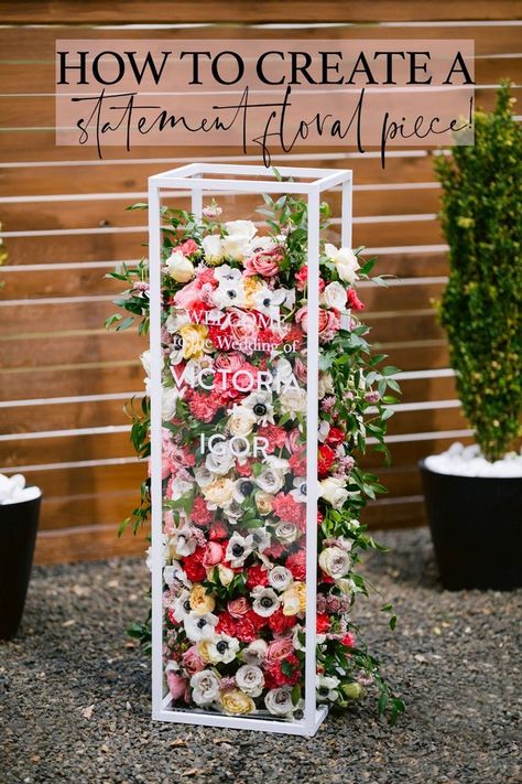 How to Create a Statement Floral Piece for Your Wedding Floral Mechanics, Floral Designs Arrangements, Workout Beginner, Flower Installation, Flower Arrangements Diy, Diy Brides, Wedding Chicks, Floral Foam, Flower Display