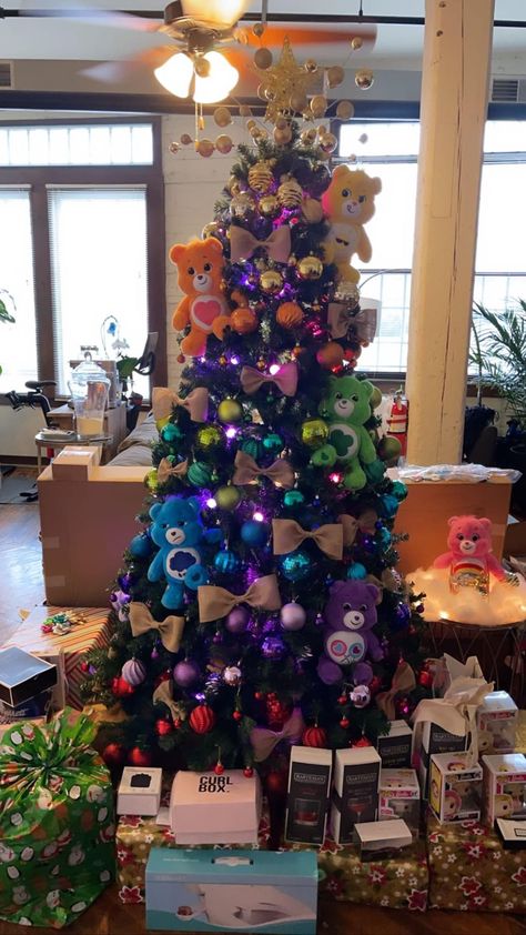 Rugrats Christmas Tree, Carebear Christmas Tree, Cocomelon Christmas Tree, Care Bear Christmas Tree, Girly Christmas Tree, Care Bear Party, Pony Pictures, Christmas Tree Decorating Themes, Rainbow Tree