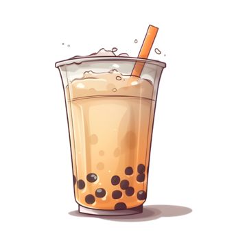 Milk Tea Cartoon, Milk Clipart, Tea Cup Image, Tea Cartoon, Tea Clipart, Pearl Tea, Bubble Milk Tea, Cartoon Clipart, Transparent Image