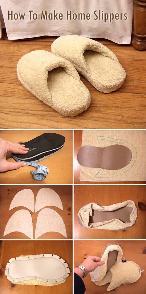 Slippers Diy, Sewing Slippers, Slippers Crochet, Spa Slippers, Diy Slippers, Crochet Shoes Pattern, Sew Ins, Slippers Pattern, Small Sewing Projects