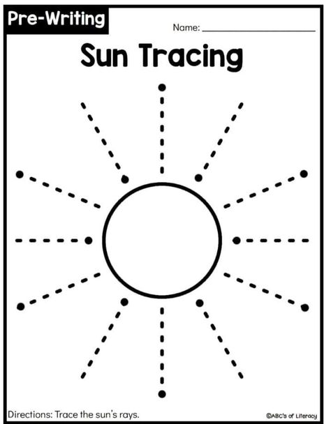 The Sun Preschool, Sun And Moon Activities For Preschool, Sun Worksheets Preschool, Sun Kindergarten Activities, Sun Activities For Toddlers, Sun Worksheet, Sun Lessons For Kindergarten, Weather Tracing Worksheets, Sun Kindergarten Craft