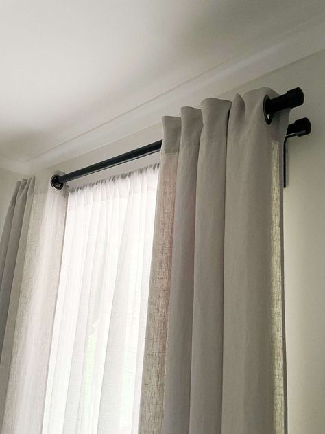 Linen Curtains Bedroom, Minimalist Curtains, Curtain Inspiration, Neutral Curtains, Window Curtains Living Room, Window Curtains Bedroom, Brown Curtains, Beige Curtains, Linen Curtain Panels