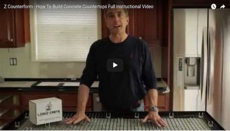 Concrete Countertop Videos Cement Countertop, Concrete Countertop Sealer, Concrete Countertop Forms, Diy Concrete Counter, Rustic Counter, Cheap Countertops, Concrete Countertop, Kitchen Countertop Materials, Diy Concrete Countertops