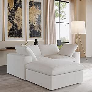 Cloud Modular Sectional Sofa,Down Filled Comfort Sofa Couch for Living Room,2 Seater+ 1Ottoman Couches for Livingroon Apartment,Sofa Cover Washable and Replaceable Studio Sofa, Comfort Sofa, Couch For Living Room, Deep Sofa, Housing Ideas, Apartment Sofa, Comforter Bedding Sets, Sectional Sofa Couch, Modular Sectional Sofa