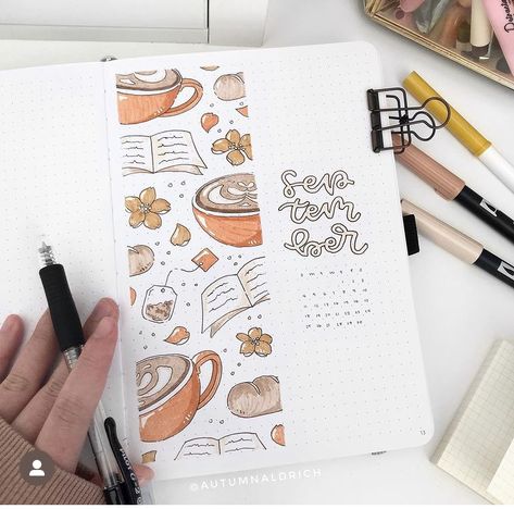 September Bujo Cover, September Lettering, September Cover Page, Bujo Cover Page, September Bujo, 2023 Bujo, Bujo Aesthetic, Bujo Themes, Bujo Cover