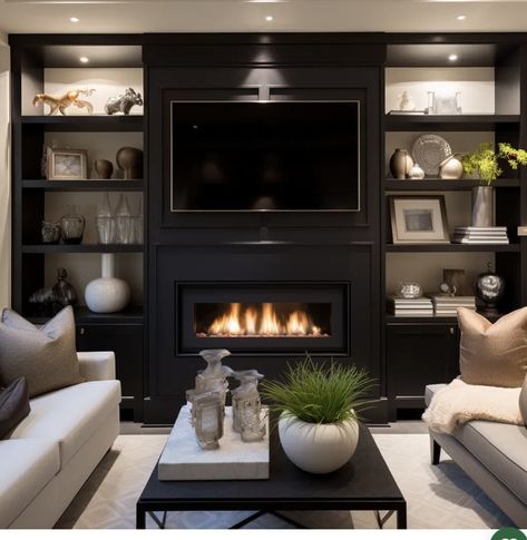 Fireplace Ideas With Tv Above, Electric Fireplace Ideas With Tv, Fireplace Ideas With Tv, Tv Wall Unit Designs, Electric Fireplace Ideas, Wall Units With Fireplace, Basement Fireplace, Wall Unit Designs, Built In Electric Fireplace