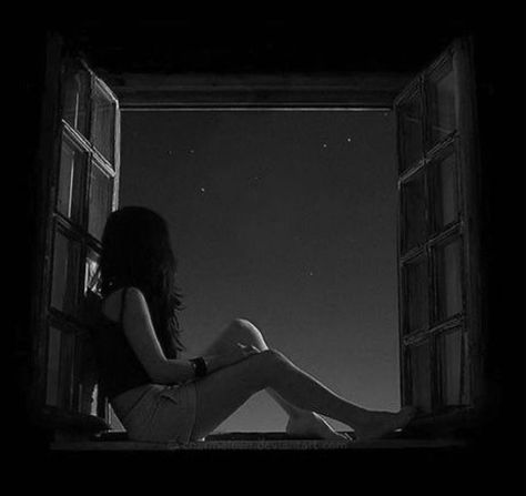 talking to the moon... The Window, Night Sky, The Sky, A Woman, Wattpad, Stars