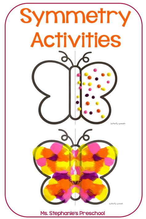 Symmetry Preschool Art Symmetry Preschool, Butterfly Math Activities, Classroom Circle Time, Drawing And Painting Ideas, Symmetry Math, Butterfly Symmetry, Symmetry Activities, Montessori Activities Preschool, Ideas For Preschoolers