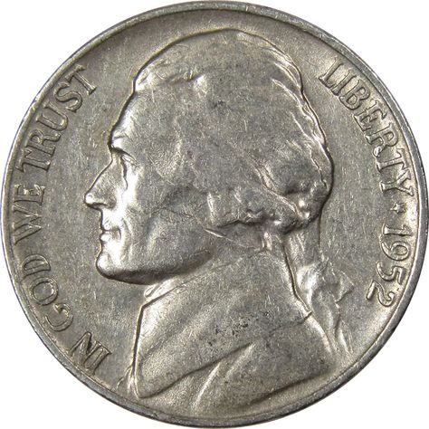 You should definitely hold onto all 1952 nickels that you find. They're worth AT LEAST twice their face value! In fact, some 1952 Jefferson nickels are worth a whole lot more than that -- as much as $10,000 or more. See how much your 1952 nickel is worth here! Change Jar, Coin Dealers, Old Coins Worth Money, Rare Coins Worth Money, Coin Art, Coin Grading, Error Coins, Coins Worth Money, Coin Values