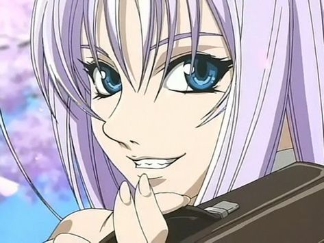 Maya (Tenjho Tenge) Maya Natsume, Tenjou Tenge, Purple Grey Hair, Oh Great, Black Bullet, Otaku Mode, Gray Aesthetic, Anime People, 90s Anime