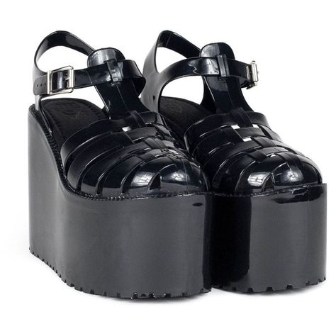 UNIF | HELLA JELLY PLATFORMS (59.400 CLP) ❤ liked on Polyvore featuring shoes, sandals, black, black platform sandals, unif, platform shoes, platform sandals and black jelly shoes Jelly Platforms, Black Jelly Shoes, Unif Shoes, Platform Sandals Black, Gothic Shoes, Black Platform Shoes, Black Platform Sandals, Sandals Platform, Jelly Shoes