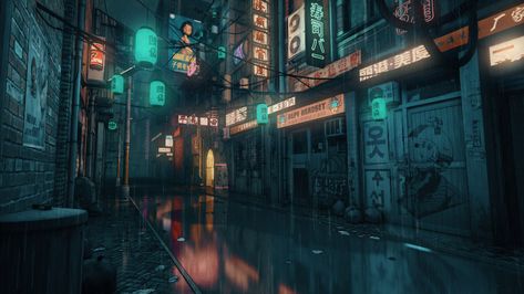 Cyberpunk Games, Cyberpunk City, Arte Cyberpunk, Adventure Game, Neo Noir, Environment Concept Art, Blade Runner, Wallpaper Pc, Images Gif