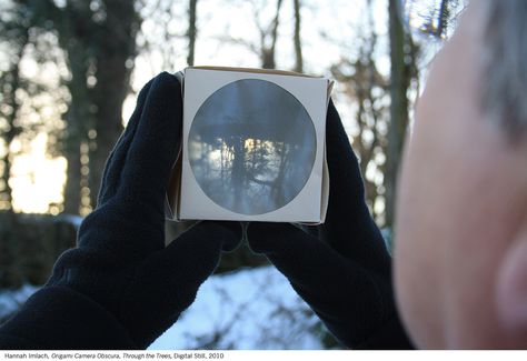 Origami Camera Obscura - Hannah Imlach Portable Camera, Photo Book Inspiration, Pinhole Photography, Exquisite Corpse, Photo Class, Pinhole Camera, Camera Obscura, Photography Club, Folded Paper