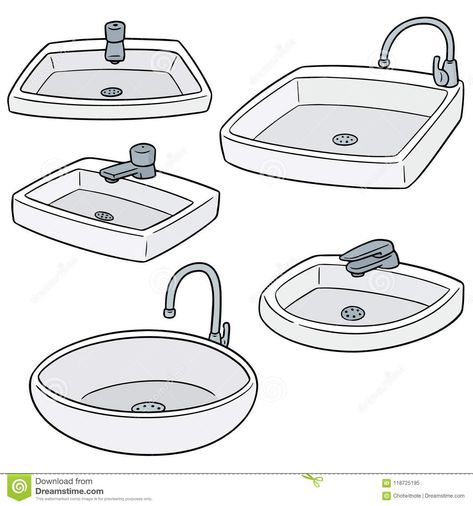 Sink Drawing Reference, Sink Sketch, Sink Illustration, Sink Drawing, Bathroom Drawing, Australian Tattoo, Presentation Tips, Isometric Drawing, Cartoon Doodle