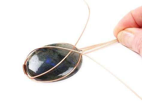 6 STEP SIX How To Wrap A Cabochon, How To Wire Wrap A Tear Drop Stone, Jewelry Making Tutorials Step By Step, Easy Wire Wrapping Stones, Wrapped Cabochon, Jewellery Making Tutorials, Wire Wrapped Cabochon, Wrapping Stones, Wire Wrap Cabochon