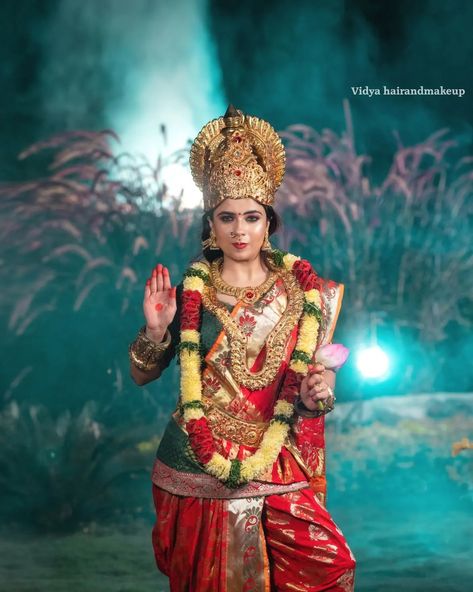 Devi NavaratriFestival Looks Day 5: Lalita Tripura Sundari . . On frame: @z_theangel . . Makeup artist :#vidyahairandmakeup . . Dop&edit: @sumuhurtham_photography . . Location:@hyderabad_film_studios (koheda) . . #Day4 #dussera #devinavaratri #devi #navaratri #devotinal #trending #trendingreels #instadaily #makeupreelsvideos Lalita Tripura Sundari, Tripura Sundari, Photography Location, God Images, Film Studio, Lord God, The Angel, Hyderabad, Makeup Artist