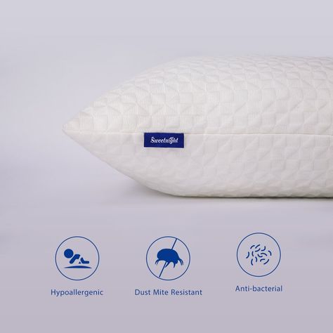 Sweetnight Pillows for Sleeping Adjustable Loft and Neck Pain ReliefShredded Hypoallergenic Certipur Gel Memory Foam Pillow with Removable CaseBed Pillows for Side Back Stomach SleeperQueen Size * Go to the picture link more details. (This is an affiliate link). #kitchenremodeling Bedding Advertising, Neck Pain Pillow, Pillow Packaging, Bed Sleeping, Furniture Ads, Bedrooms Ideas, Neck Pain Relief, King Size Pillows, Sweet Night