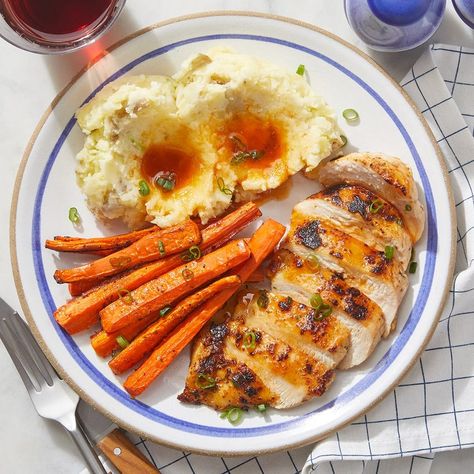 Hot Honey Chicken, Blue Apron Recipes, Chicken Mashed Potatoes, Potatoes Roasted, Seared Chicken, Watermelon Radish, Pan Sauce, With Mashed Potatoes, Cream Cheese Chicken