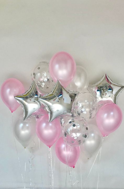 Add some joy to your birthday party, baby shower, Eid, Ramadan or other occasions and make your family and guests have a memorable day. Durable, helium inflatable and beautiful party decoration set to will help you celebrate your special moments. Your guests and family will love these latex and foil balloons.THE PACKAGE: This moon and star balloons bouquet set includes:one 36-inch Pink Moon Foil balloonthree 18-inch Silver Star Foil balloonsthree 12-inch Silver-Confetti Latex balloonsfive 12-inc Pink White Silver Party, 16 Birthday Party Balloon Ideas, Sweet 16 Party Ideas Themes Pink And Silver, Silver Pink And White Birthday Party, Pink Silver And Gold Birthday Decorations, Pink White And Silver Balloons, Pink Bling Party Theme, Pink And Silver Theme Party, Pink And Silver Birthday Aesthetic