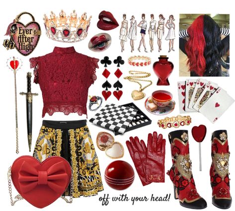 Queen Of Hearts Outfit, Descendants Clothes, Hearts Outfit, Alice In Wonderland Outfit, Heart Shaped Lollipops, Disney Descendants Movie, Lizzie Hearts, Queen Of Hearts Costume, The Queen Of Hearts