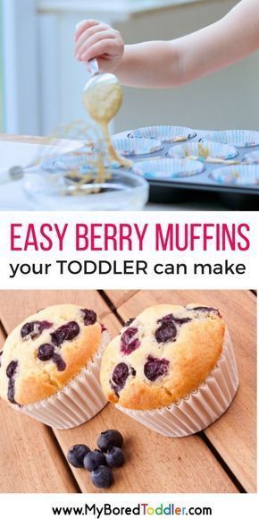 If you always end up with left over fruit from your toddler then these easy berry muffins for toddlers to make are the perfect solution! I save all the uneaten berries, freeze them and then Easy Baking For Kids, Berry Muffin Recipe, Baking With Toddlers, Toddler Muffins, Cooking With Toddlers, Baking Recipes For Kids, Pastas Recipes, Toddler Recipes, Berry Muffins