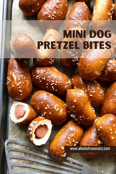 Mini Pretzel Dogs, Pretzel Dogs, Pretzel Dough, Digital Food Scale, Mini Dog, Dough Ingredients, Pigs In A Blanket, Coarse Salt, Snack Treat