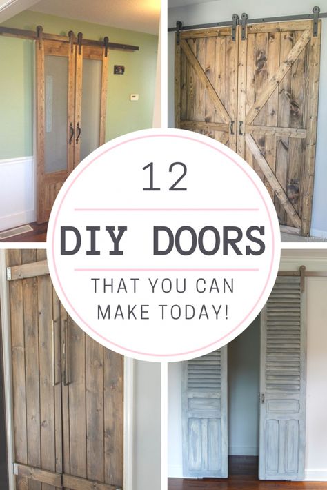 12 DIY Doors That You Can Make Today - KnockOffDecor.com Diy Doors, Build A Door, Barnyard Door, Barn Door Designs, Diy Barn Door, Woodworking Projects That Sell, Diy Closet, Outdoor Light Fixtures, Interior Barn Doors