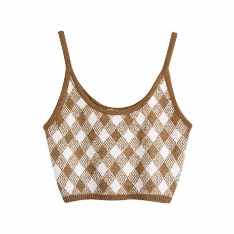 958adb57686c2fdec5796398de5f317adesc50275652ri Vintage Crop Tops, Chic Top, Cropped Cami, Cami Crop Top, Vintage Plaid, Print Crop Tops, Sweet Style, Strap Tops, Tank Top Cami