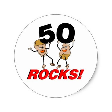 50 Rocks Classic Round Sticker 50 Rocks, 50th Birthday Party, 50th Birthday, Round Stickers, 50 Years, Sticker Labels, Birthday Parties, Water Bottles, Party Ideas