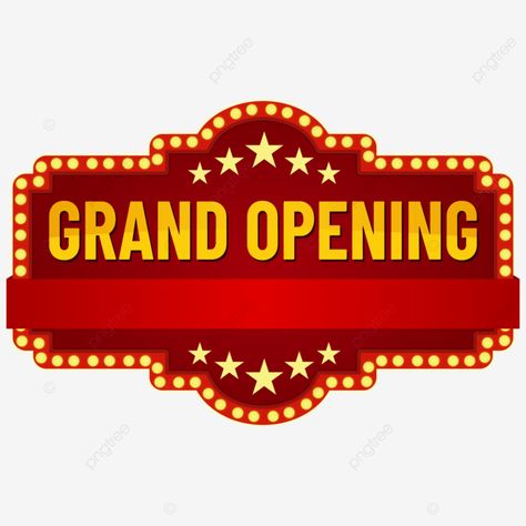 Grand Opening Png, Grand Opening Banner, Ceremony Signs, Circus Theme, Vector Free Download, Png Transparent Background, New Backgrounds, Text Effects, Shop Signs