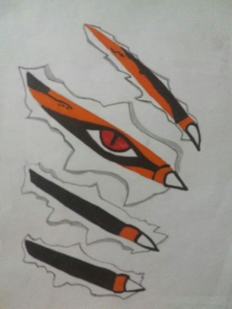 Naruto Nine Tails Drawing, Nine Tailed Fox Drawing, Naruto Drawing Ideas, Kurama Drawing, Nine Tailed Fox Art, Nine Tailed Fox Naruto, Naruto Sketch Drawing, Naruto Sketch, Nine Tailed Fox