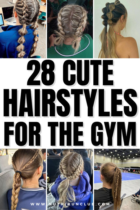 Are you tired of going to the gym for a workout and not knowing what to do with your hair? I feel you! Usually, I just throw my hair in a messy ponytail and call it a day, but in this post, we will round up the easiest hairstyles to look good and feel great during your workout. You will never be caught having a bad hair day again... Read more: gym hairstyles, hairstyles for the gym, cute gym hairstyles, gym hairstyles for long hair, easy gym hairstyles. Workout Braids Gym Hairstyles, Sports Day Hairstyles Schools, Field Day Hair, Hair Workout Styles, Sporty Hairstyles For Long Hair, Workout Hairstyles For Medium Hair, Gym Hairstyles For Medium Hair, Cute Workout Hairstyles, Cute Gym Hairstyles