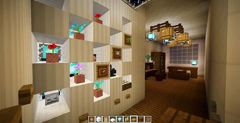 160617 minecraft my home in Beijing Study room Study Room Minecraft, Minecraft Study Room, Minecraft Wall Designs Inside, Bedroom In Minecraft, Minecraft Interior Ideas, Library Room Design, Minecraft Wall Designs, Study Room Ideas, Minecraft House Interior