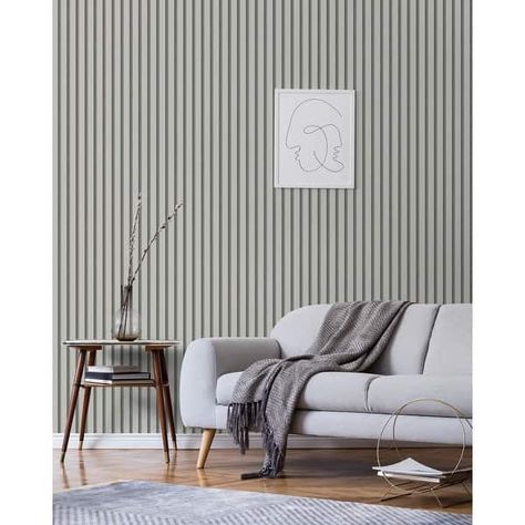 Fine Decor Reggie Stone Vertical Slats Wallpaper - On Sale - Bed Bath & Beyond - 40148628 Colorful Bathroom Tile, Panel Wallpaper, Washable Wallpaper, Acoustic Panel, Go Wallpaper, Stone Wallpaper, Wallpaper Uk, Kitchen Wall Tiles, Bathroom Trends