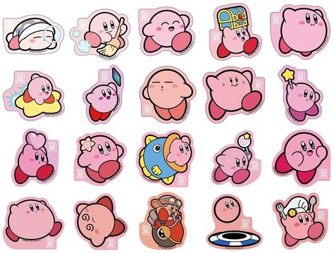 Kirby Sticker Sheet, Kirby Stickers Printable, Kirby Doodle, Kirby Stickers, Kirby Tattoo, Kirby Fanart, Y2k Stickers, Kirby Character, Clever Tattoos