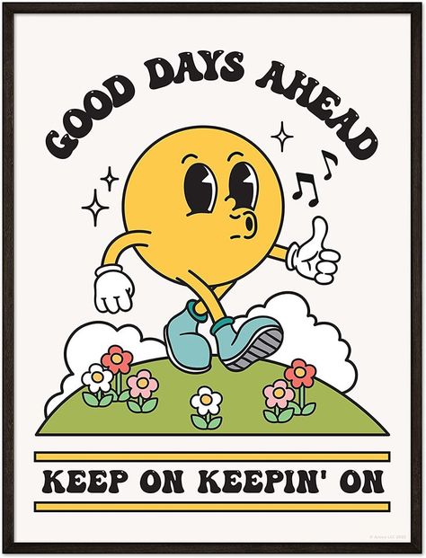 #ad #home #affiliate #poster #positivity Retro Aesthetic Room, Keep On Keepin On, Collage Des Photos, Collage Mural, Cute Room, Wallpaper Retro, Seni 3d, Unique Poster, Retro Cartoons