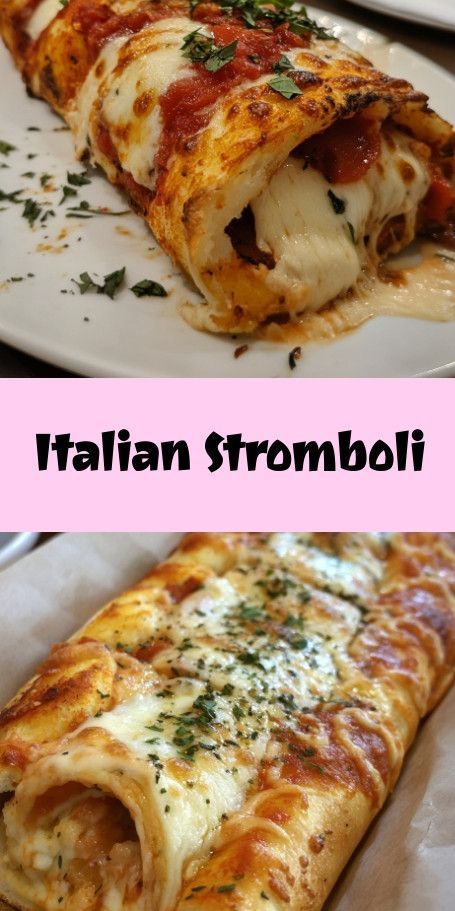 Italian Feast Stromboli: Indulge in the ultimate cheesy goodness with this authentic Italian-American Stromboli! Packed with savory fillings like pepperoni, Italian sausage, and fresh veggies, all wrapped in a golden, crispy crust. Perfect for gatherings or cozy nights in. Recipe includes easy step-by-step instructions and delicious dipping marinara. Get ready to impress your guests! Italian Stromboli Recipe, Italian Stromboli, Italian Dinners, Italian Feast, Stromboli Recipe, Italian Dinner, Authentic Italian, Fresh Veggies, Dough Recipe