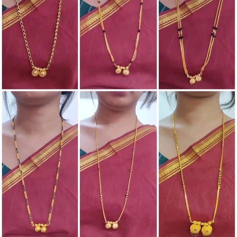 Long Chain Mangalsutra Designs, Mini Ganthan Design Gold, Maharashtrian Mangalsutra Designs, Mangalsutra Chain Designs, Maharashtrian Mangalsutra, Ganthan Design, Long Mangalsutra Designs Gold, Long Mangalsutra, Pretty Gold Necklaces