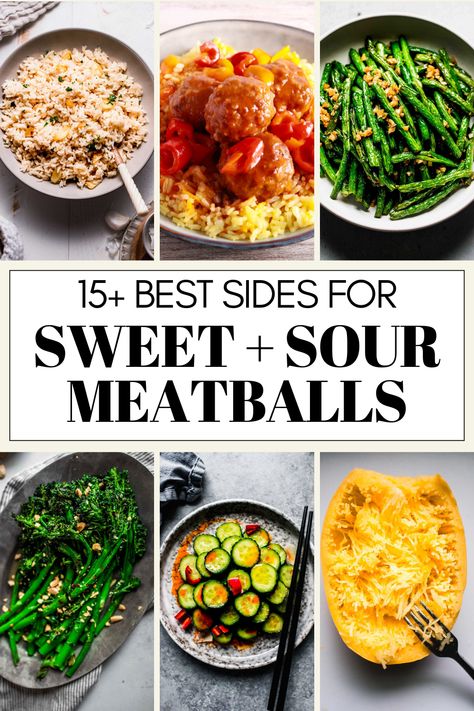 Sweet and sour meatballs are a beloved dish by kids and adults alike and for good reason: they are the perfect balance of savory, tangy and sweet. In this post, we’ll explore 15+ fantastic ideas that will perfectly pair with your sweet and sour meatballs. From flavored rice and homemade dinner rolls to fresh salads and crunchy vegetables, there’s something for everyone to enjoy. Meatball Side Dishes, Chardonnay Food Pairing, Sweet Sour Meatballs, Garlic Rice Recipes, Sauteed Zucchini And Squash, Crunchy Vegetables, Meatballs And Rice, Slow Cooker Spaghetti, Arugula Salad Recipes