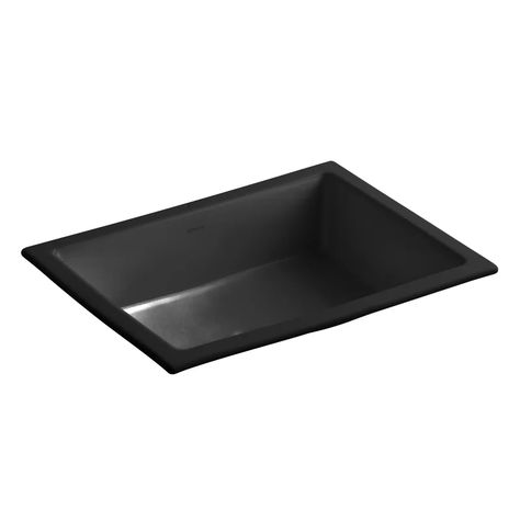 Kohler Verticyl Ceramic Rectangular Undermount Bathroom Sink with Overflow & Reviews | Wayfair.ca Sink Restroom, Black Undermount Sink, Undermount Bathroom Sink, Powder Room Design, Undermount Sink, Ceramic Sink, Solid Wood Dining Table, Vessel Sink, Bathroom Sink Faucets