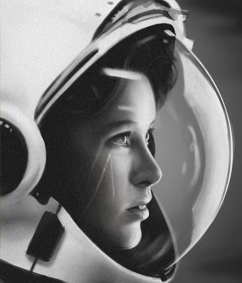 Astronaut Anna Fisher, from the cover of Life magazine 1985. Anna Fisher, Space Walk, Astronaut Tattoo, Anna Lee, Astronaut Art, 흑백 그림, Space Girl, Foto Art, Retro Futurism